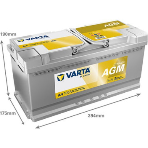 ACUMULATOR VARTA DYNAMIC AGM 12V 105AH 950A A4 605901095K262