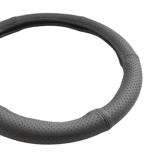 HUSA VOLAN PIELE NATURALA PERFORATA NEGRU 35-37 CM