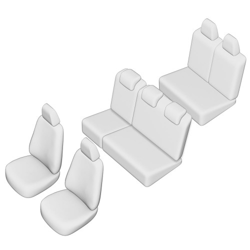 SET HUSE SCAUN UMBRELLA PENTRU DACIA LOGAN MCV 7 LOCURI 2004-2013 (BANCHETA FRACTIONATA) TIP 2 CU TETIERE IN FORMA DE L