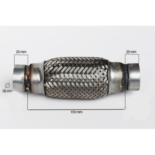 RACORD FLEXIBIL INNER &amp; OUTER BRAID (B) 38X150 MM