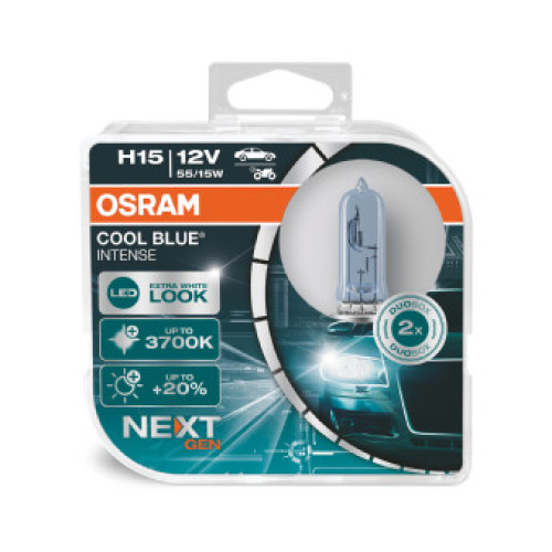 SET 2 BECURI 12V H15 55/15 W COOL BLUE INTENSE NextGen OSRAM