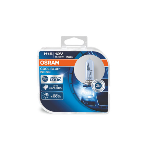 SET 2 BECURI 12V H15 55/15 W COOL BLUE INTENSE OSRAM