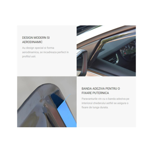 SET PARAVANTURI / DEFLECTOARE AER FATA FARAD PENTRU RENAULT CLIO SERIE 4 / CLIO GRAND TOUR (2012-)